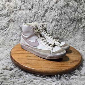 Nike Blazer Mid 77 Sneakers White Pink Glaze Girls Youth Size 6.5 Lace Up Shoes